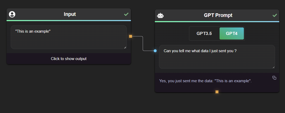 Input node text example