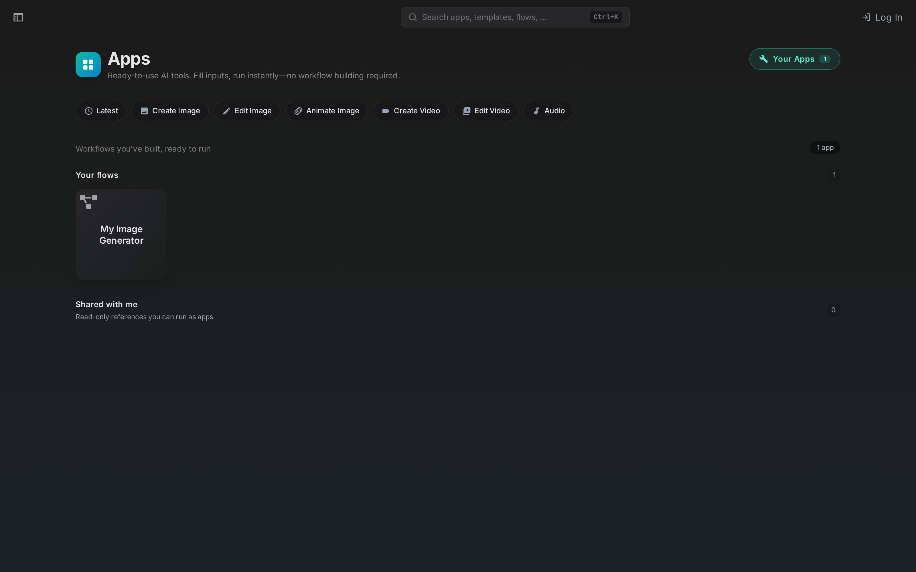 Your Apps menu with a custom workflow