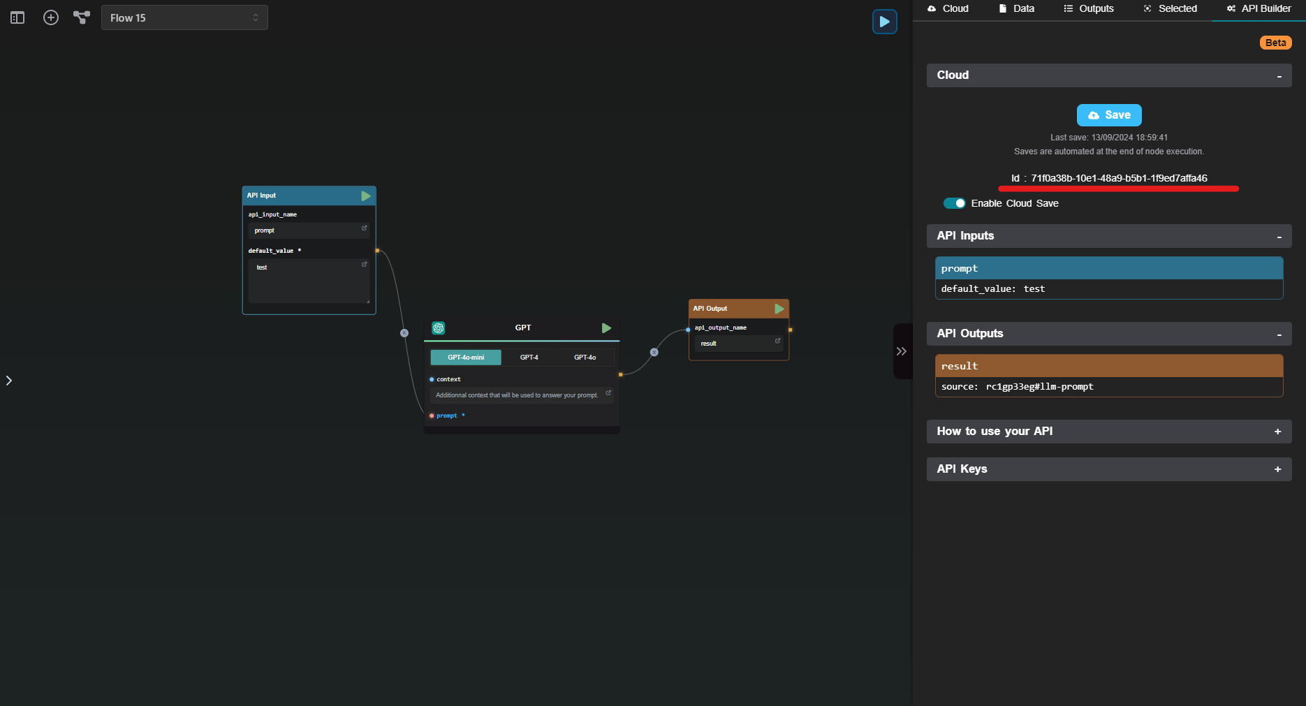 API Builder Flow ID